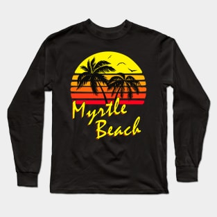 Myrtle Beach Retro Sunset Long Sleeve T-Shirt
